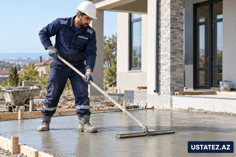 Tikinti sahəsində beton işləri